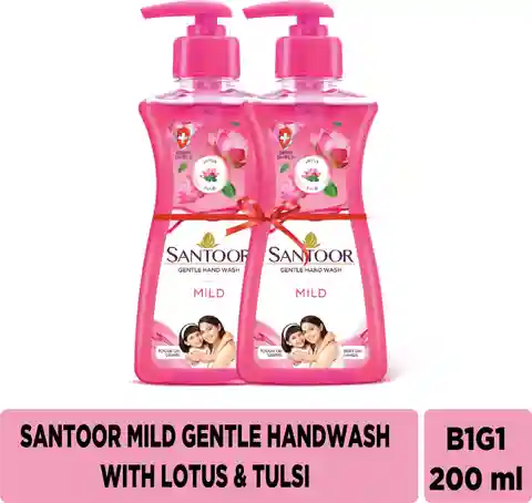 Santoor Gentle Mild Hand Wash 200ml Buy 1 Get 1