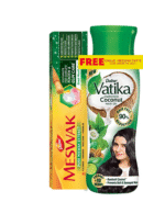 Dabur Vatika Coconut Oil 145gm Free Dabur Meswak Paste 42gm